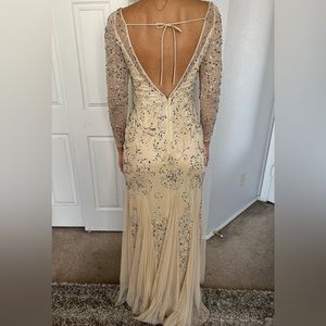 Adrianna Papell Sequined Nude Gown